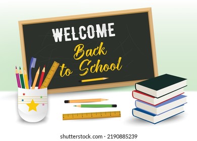 Back to school sale poster design template