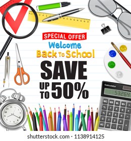 back to school sale promotion poster