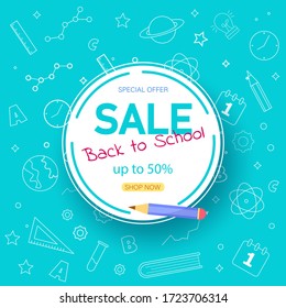 Back to School Sale Sign. Back to school banner, vector banner set of schoolbags,back to school concept ,colorful