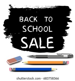 Back to school sale sign. Vector illustration