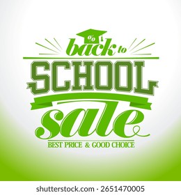 Back to school sale simple lettering vector banner template