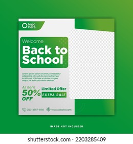 Back To School sale social media, flayer, poster template design