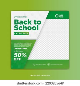 Back To School sale social media, flayer, poster template design