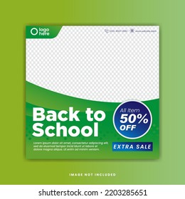 Back To School sale social media, flayer, poster template design