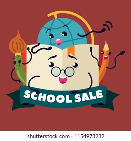 Back to school sale supplies stationery logo