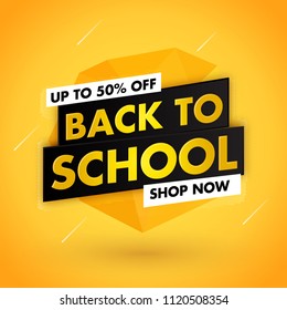 Back to school sale template design with yellow background