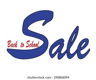 Back to school sale text on white background. Vector illustration format. 