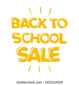 Back to school sale text. Template for advertising flyer or cutting plotter