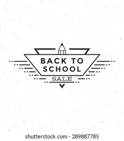 Back to School Sale - Typographic Design - Trendy vintage style badge on white background