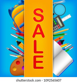 Back to school sale . vector illustration