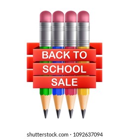 Back to school sale . vector illustration