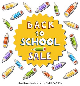 back to school sale. Vector illustration
