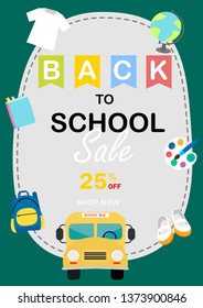 Back to school sale vector illustrator ep3