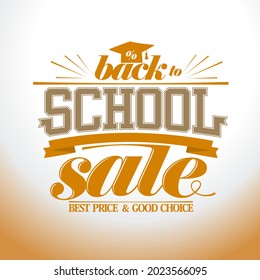 Back to school sale vector lettering web banner