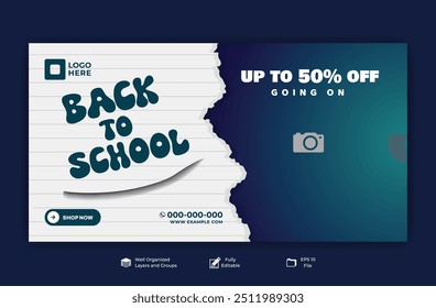 back to School sale vector poster