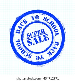 Back to school sale vector stamp.