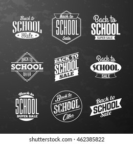 Back to School Sale vintage style calligraphic lettering designs, vector illustration