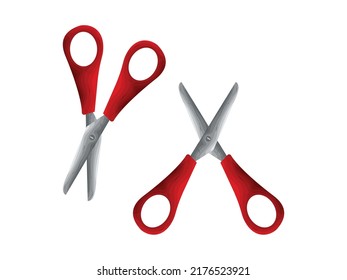 back to school scissors stationery vector element paper office color business flat icon metal cut