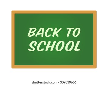 Back to school scribbled on green chalkboard vector promotion