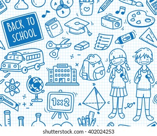 Back to school seamless background