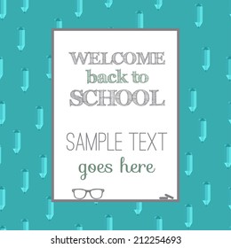 Back to school - seamless background on blackboard. Can be used for wallpaper, pattern fills, textile, web page background, surface textures. Vector illustration.