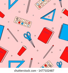 Back to school seamless background pattern vector