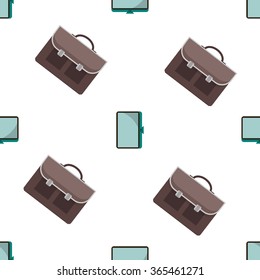 Back to school seamless background pattern. Vector illustration.Seamless school background with linear icons. Education style. Cute back to school colorful background