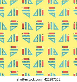 Back to school seamless background pattern. Vector illustration