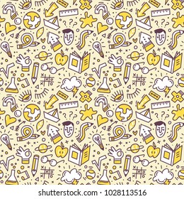 Back to school seamless pattern.