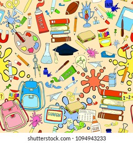 Back to school seamless pattern