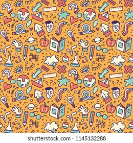 Back to school seamless pattern.