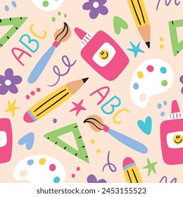 Back To School Seamless Pattern School Background Back to School Pattern