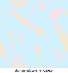 Back to school seamless pattern. Background of science and education elements. 
