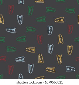 Back to school seamless pattern with colorful staplers vector illustration background. Design for printing on wrapping papaer, tote bag, card.