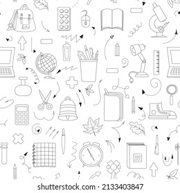 Back to school seamless pattern. Good for textile fabric design, wrapping paper and website wallpapers.