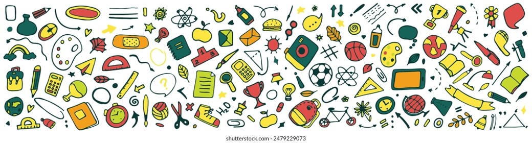 Back to school seamless pattern. Good for textile fabric design, wrapping paper and website wallpapers.