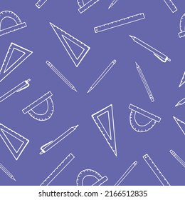 back to school seamless pattern. hand drawn doodle. 