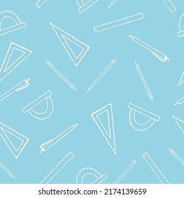 back to school seamless pattern. hand drawn doodle. 