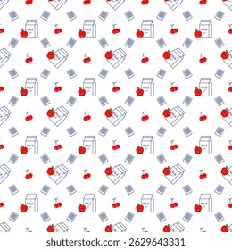 Back to School Seamless pattern set. Vector illustration design digital file download for print, printable, wallpaper, background, bag, kitchenware, backdrop, textile and many projects.