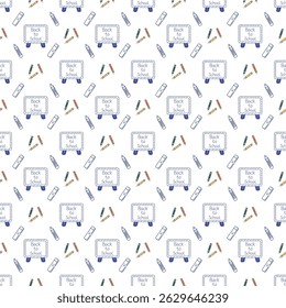Back to School seamless pattern set. Vector illustration design digital file download for print, printable, wallpaper, background, backdrop, decoration, mockup, textile and many projects.