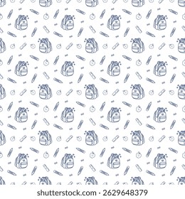 Back to School seamless pattern set. Vector illustration design digital file download for print, printable, wallpaper, background, backdrop, decoration, mockup, textile and many projects.