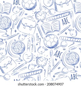 Back to school seamless pattern. Vector illustration.