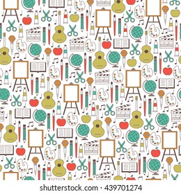 Back to school seamless pattern. Vector illustration
