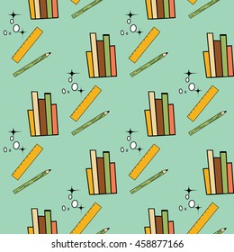 Back to school seamless pattern - vector illustration. For scrapbooking, web, print.