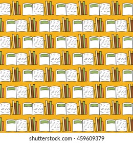 Back to school seamless pattern - vector illustration. For scrapbooking, web, print.