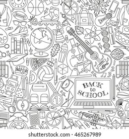 Back to school seamless pattern. Vector illustration.