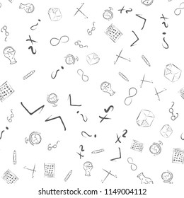 Back to school seamless vector pattern. Good for textile fabric design, wrapping paper and website wallpapers. Vector illustration.