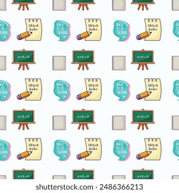 Back To School Seamless Vector Pattern Design