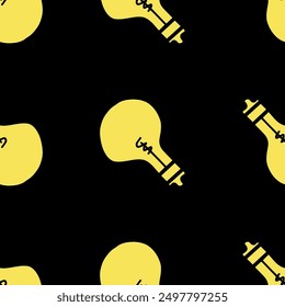 Back to school seamless vector pattern featuring educational supplies isolated on black background