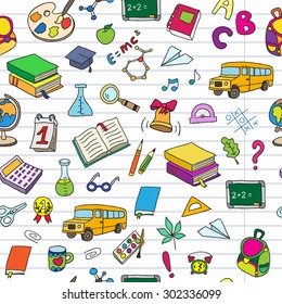 Back to School. Seamless vector pattern